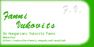 fanni vukovits business card